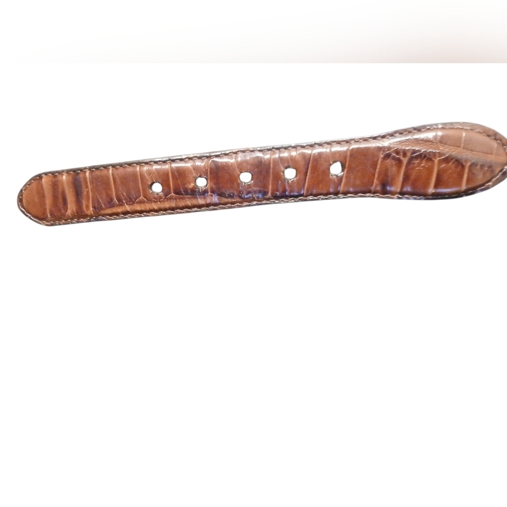 Brighton -Mens Croco Tab Taper Elastic Cord Belt 40" Navy Blue - Picture 7 of 7